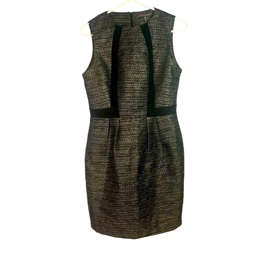Heartloom Black & Silver Metallic Sleeveless Dress Size Small 0652